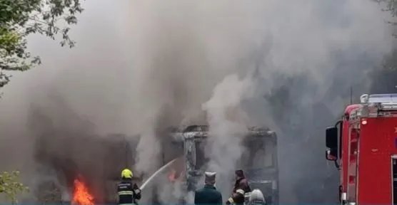 Vatrogasci intervenirali zbog požara koji je progutao autobus na putu u BiH