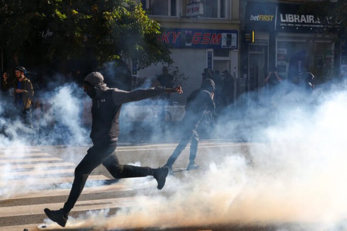 Sukob između policije i demonstranata tokom protesta zbog obrazovanja u Belgiji