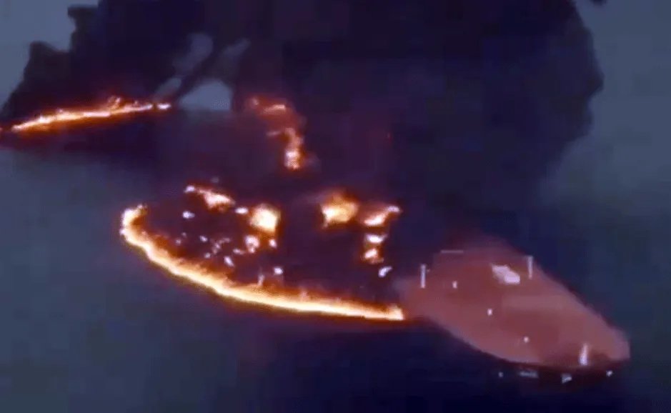 IRGC objavio snimak zapaljenog tankera u Hormuzu nakon udara mine