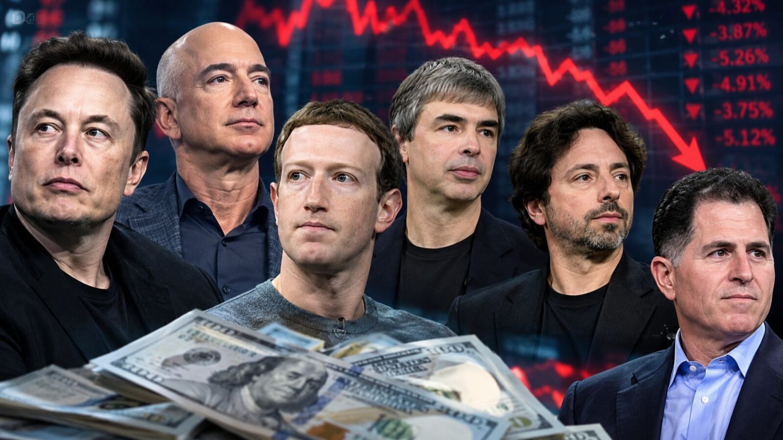 Mask, Bezos i Zakerberg za jedan dan izgubili 130 milijardi dolara zbog tržišnih promjena
