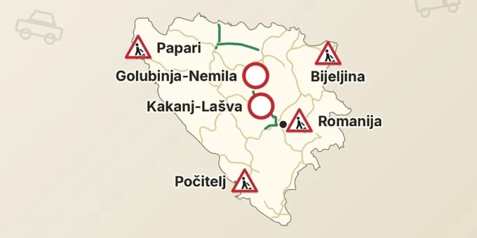 Zatvorene dionice Kakanj-Lašva i Golubinja