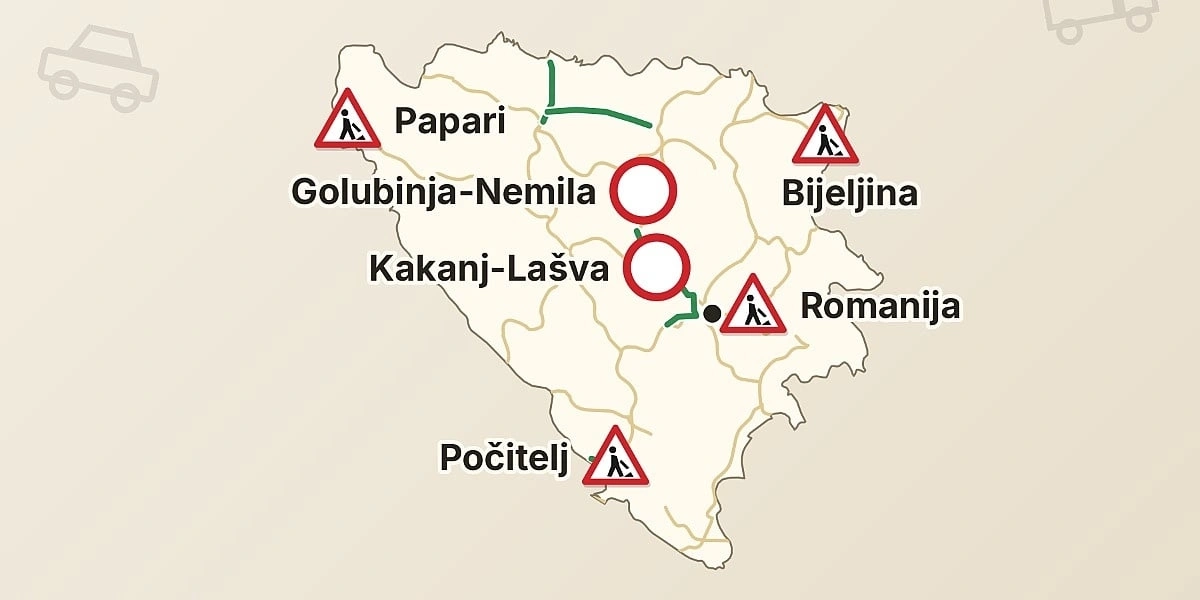 Zatvorene dionice Kakanj-Lašva i Golubinja
