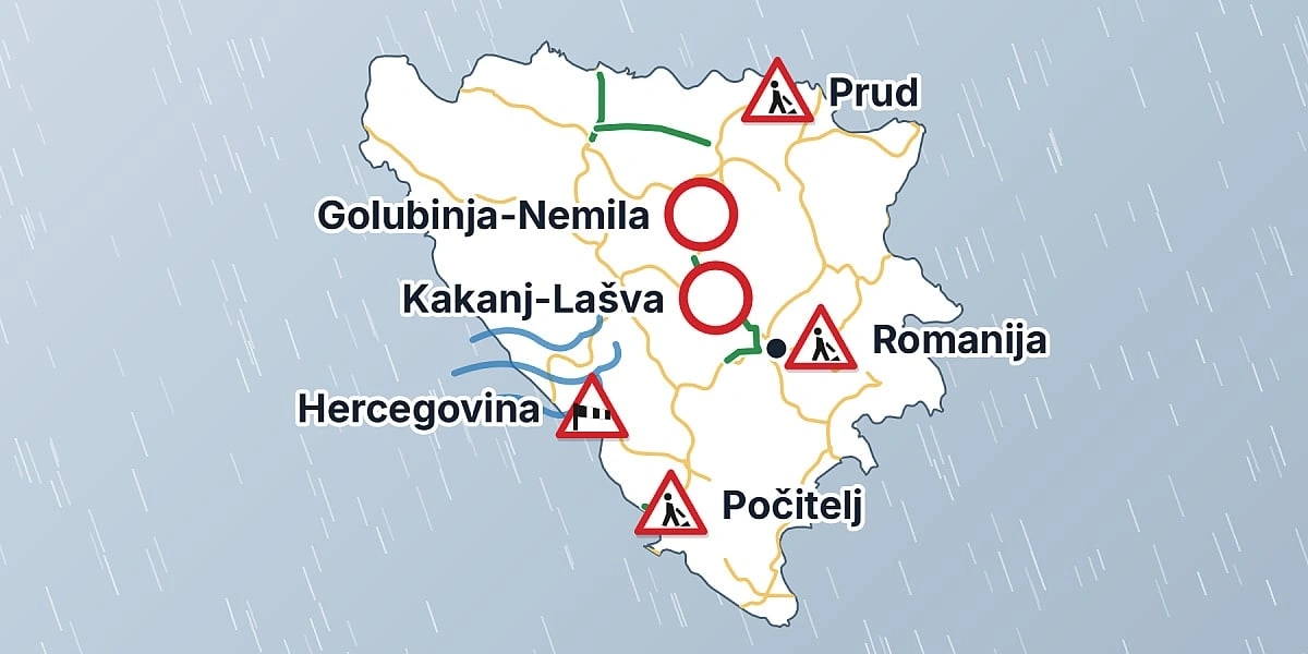 Stanje na putevima: Od danas počinju radovi u Prudu na cesti Odžak
