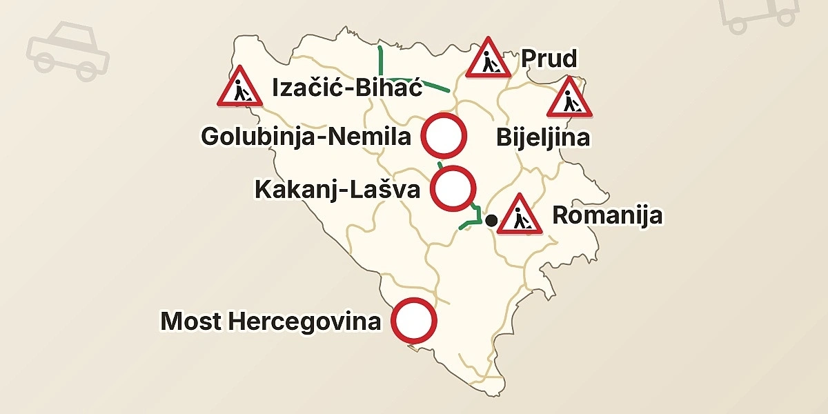 Mokre i klizave ceste širom BiH, povećava se opasnost od odrona
