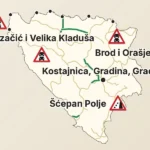 Mokri i klizavi kolovozi uzrokovali duge kolone na osam graničnih prijelaza
