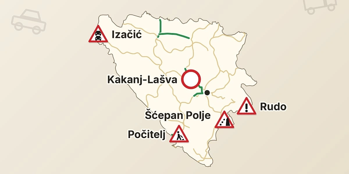 Od sutra obavezna zimska oprema na vozilima, jutros duga kolona na ulazu u BiH na Izačiću